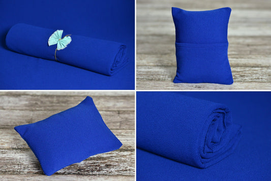 Matching Mini Pillow with Cover AND Bean Bag Fabric - Textured - New Navy